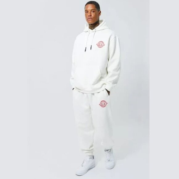 Boohoo Men's Oversized Homme Embroidered Hooded Tracksuit - L - Picture 1 of 11